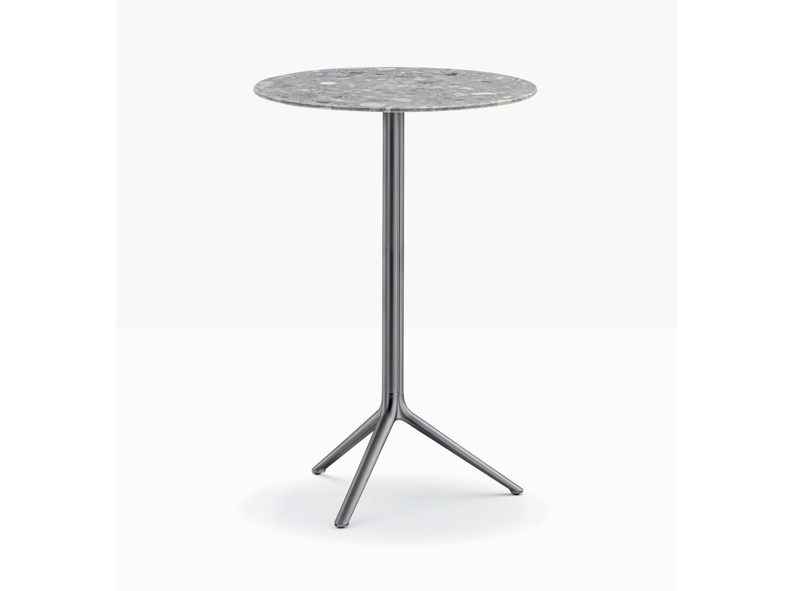 Round die cast aluminium high table with 3-star base | Elliot 5474 by Pedrali
