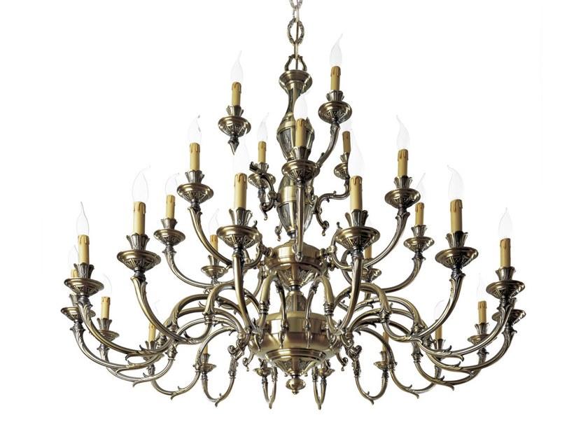 Antique Brass chandelier | Windsor 888/16+8+4 by Possoni Illuminazione