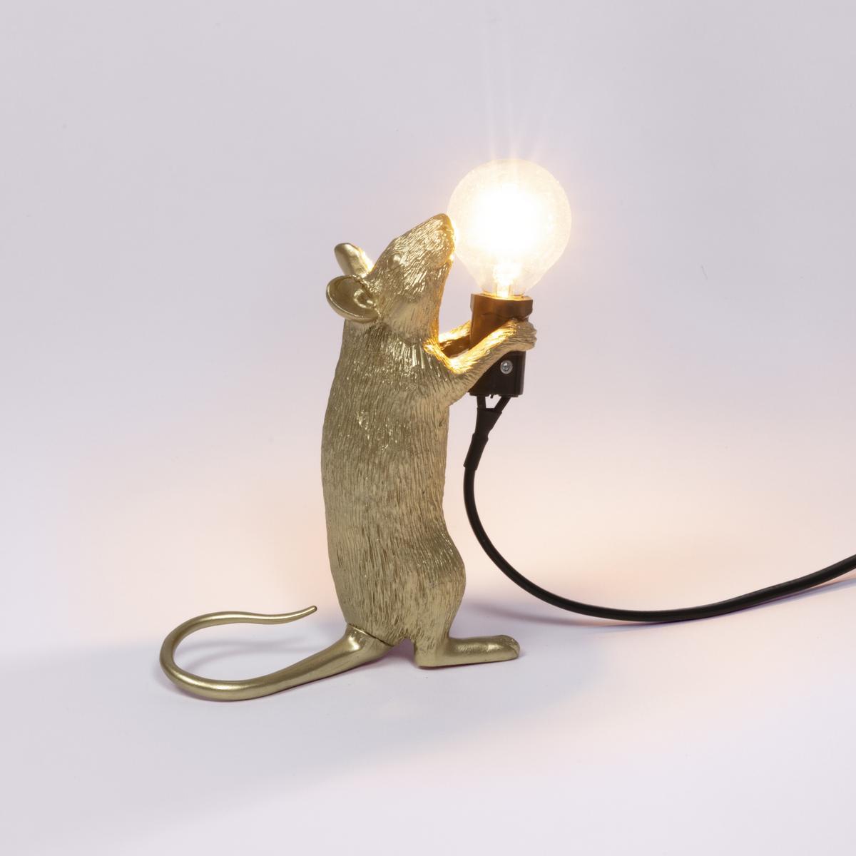 LED resin table lamp | Mouse Lamp Gold - Step by Seletti