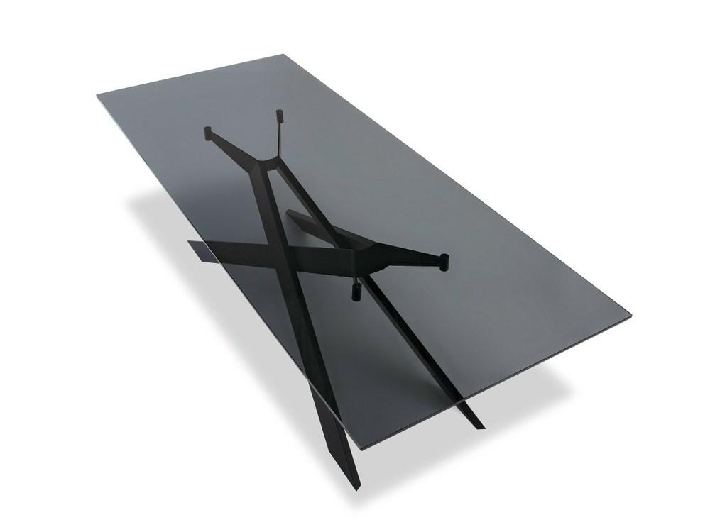 Rectangular glass table | Cross by Sovet