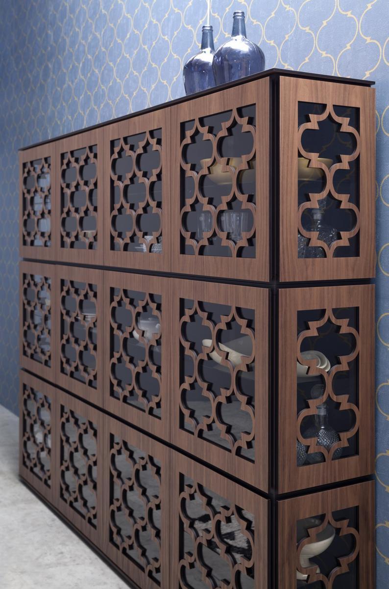 Wood and glass highboard | Marrakesh by Tonin Casa