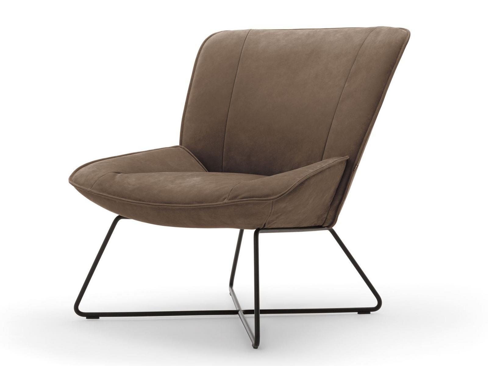 Upholstered leather armchair | 383 by Rolf Benz