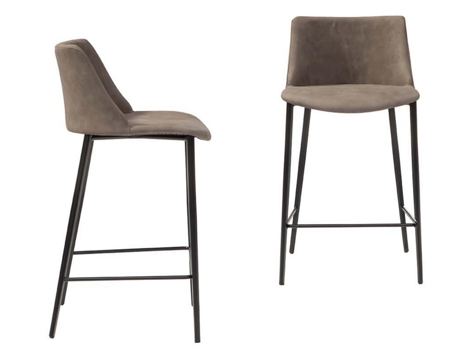 Leather stool with footrest | Agata by Tonin Casa