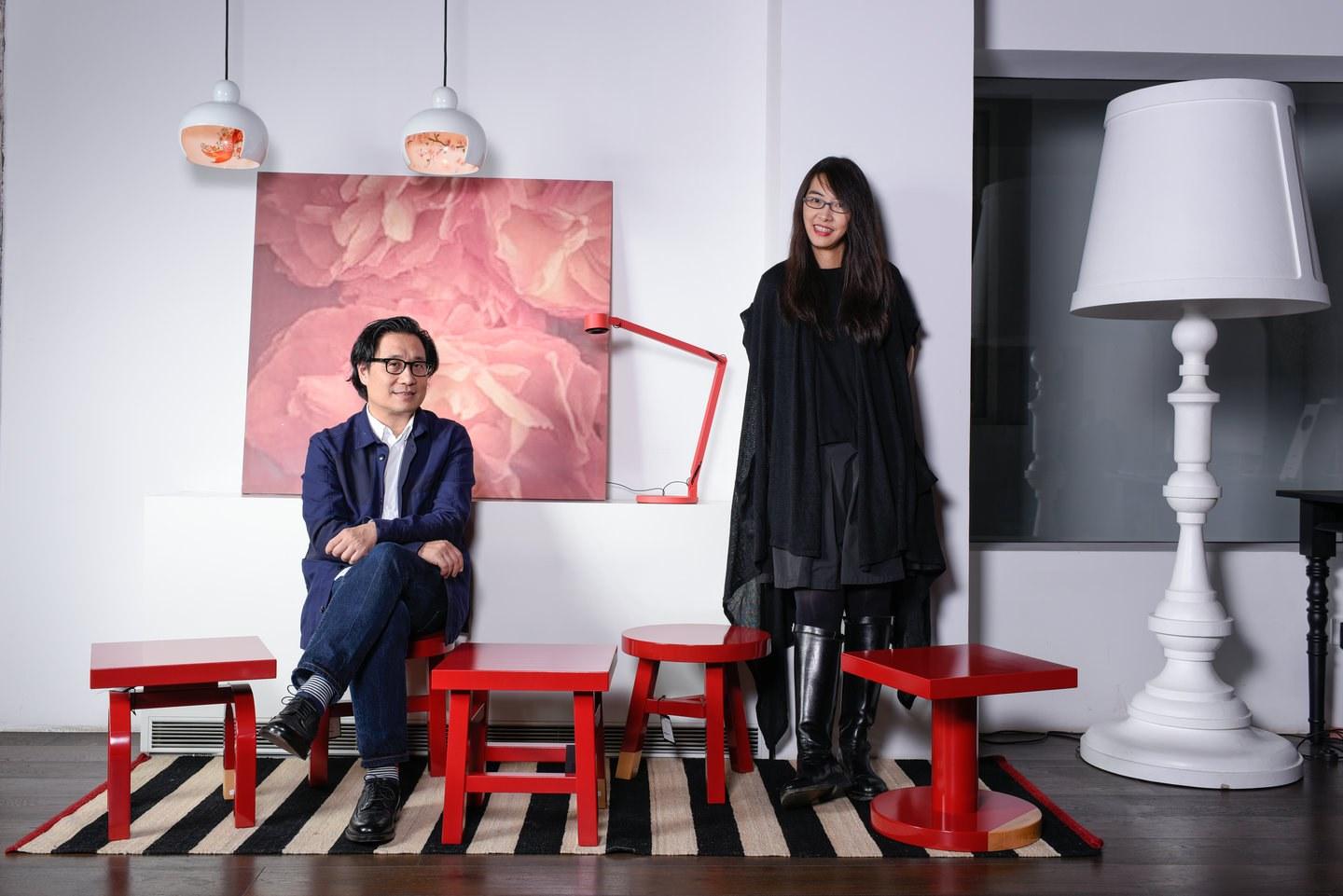 Low round birch coffee table | Common Comrades Seamstress by Moooi