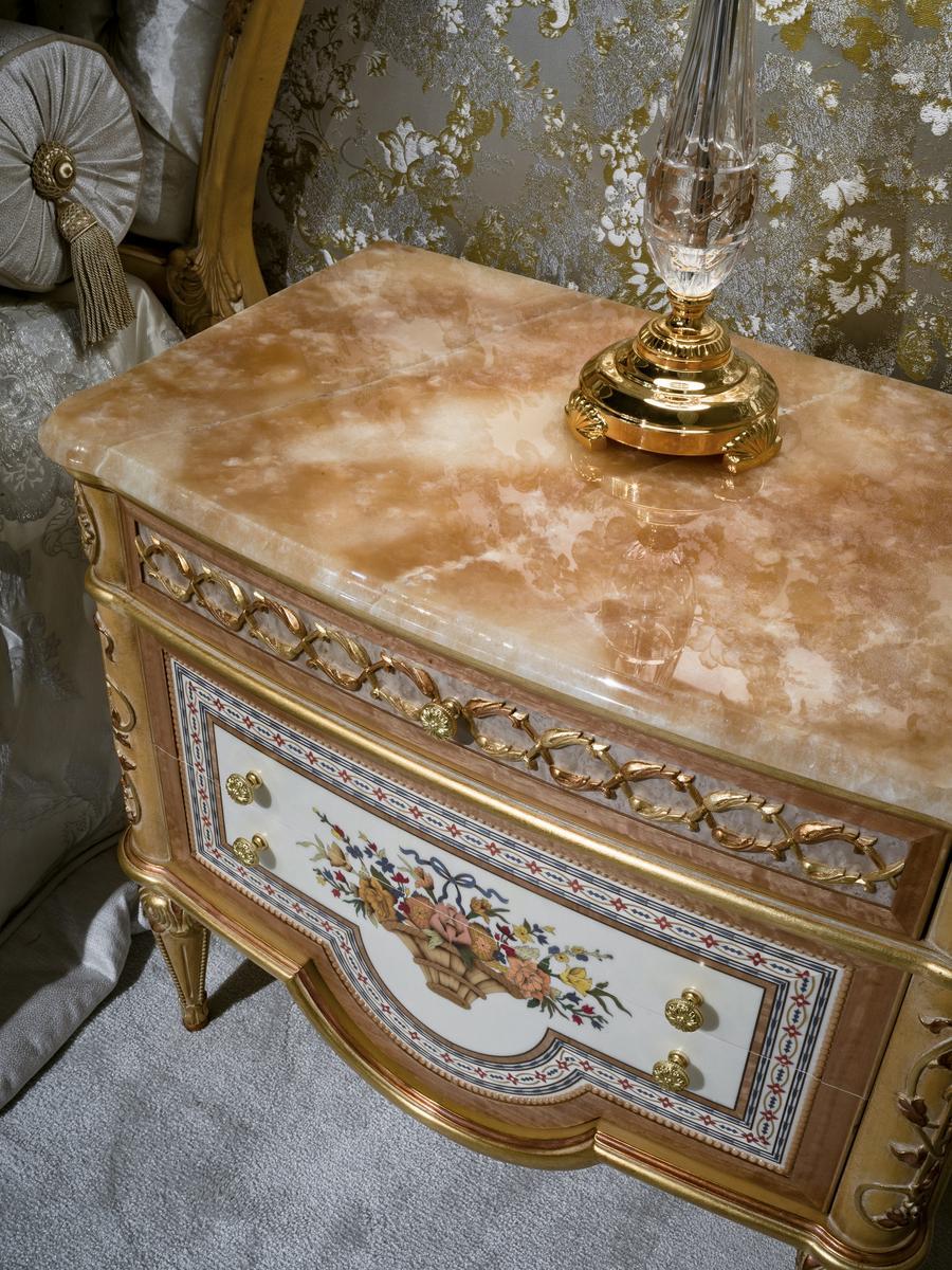 Decapé rectangular wooden bedside table with drawers | 3700_luigi Xvi by Ezio Bellotti