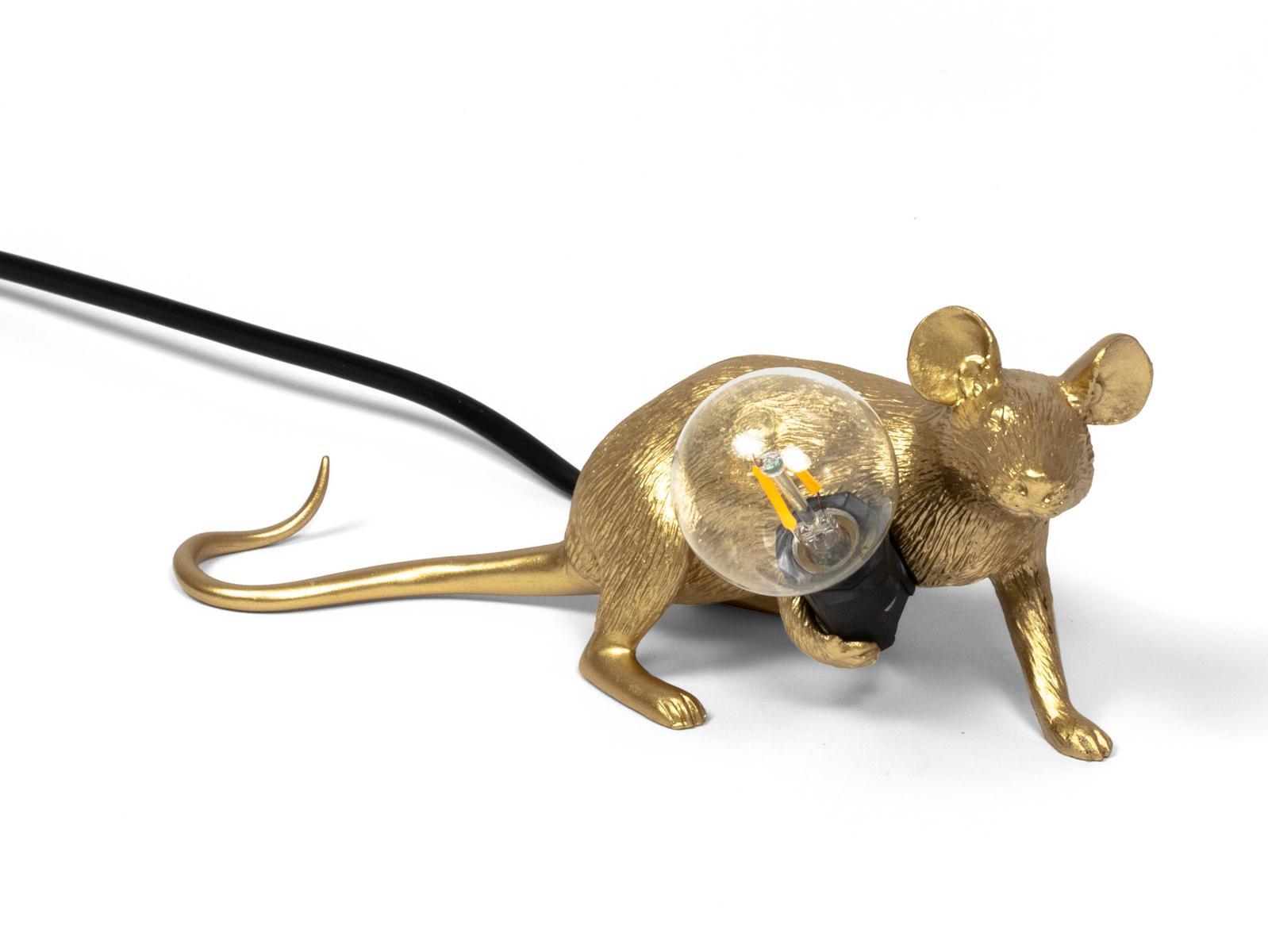 LED resin table lamp | Mouse Lamp Gold - Lop by Seletti