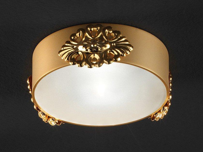 Semi-inset round ceiling brass spotlight | Brass & Spots Ve 1104 by Masiero