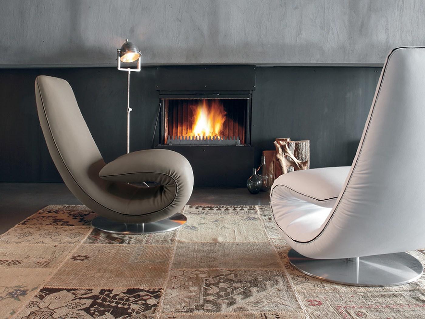 Leather armchair / Chaise longue | Ricciolo by Tonin Casa