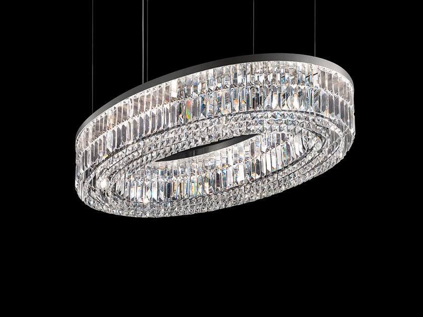 Incandescent metal pendant lamp with crystals | Impero & Deco Ve 760 S Ov by Masiero