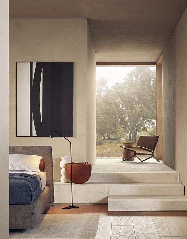 Leather armchair with footstool | Kay Lounge by Poliform