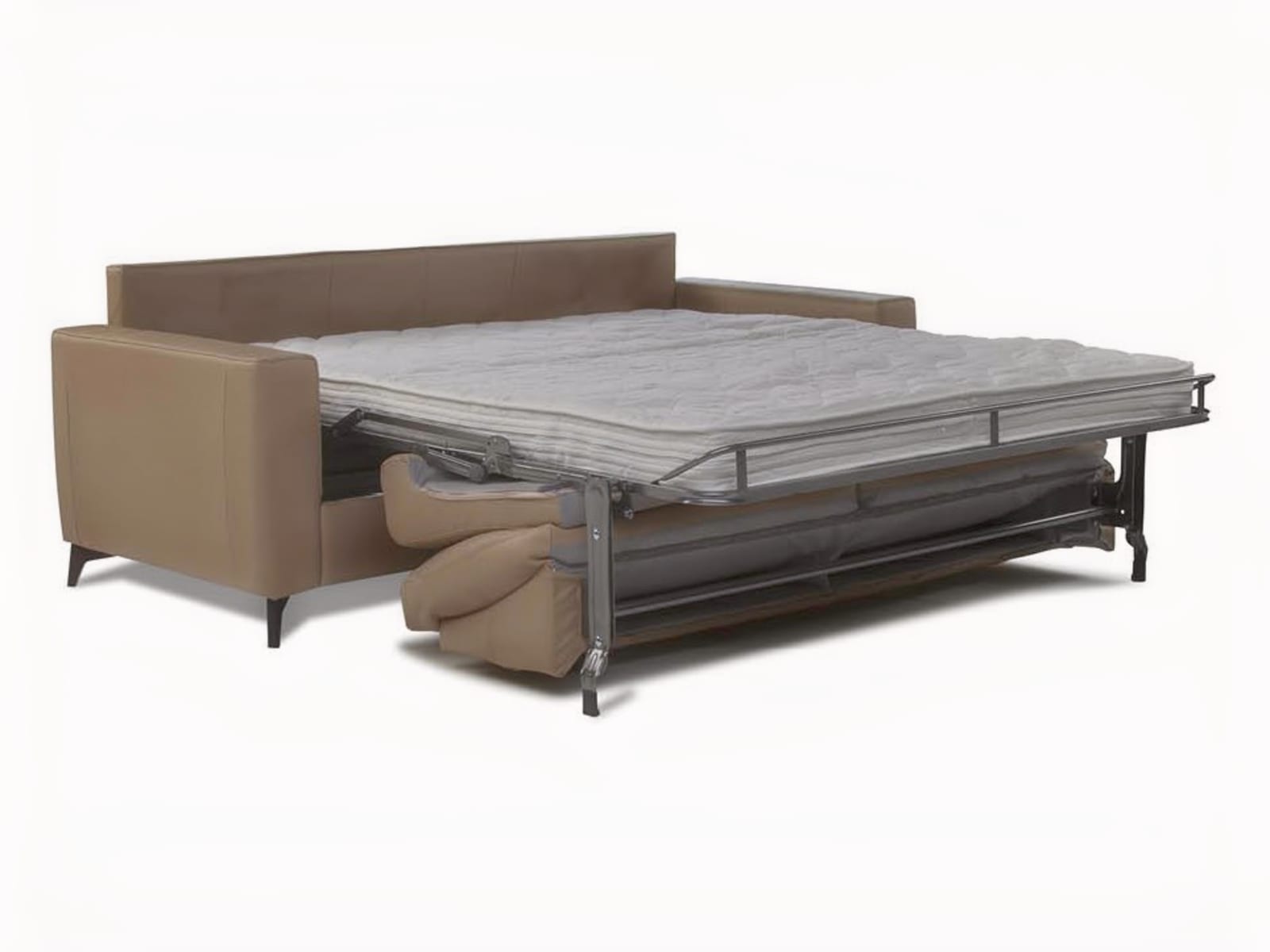 The Alfa sofa boasts a sleek, minimalist design ideal for any home, with options for a thicker mattress and an enclosed base. | Alfa by Calia Italia