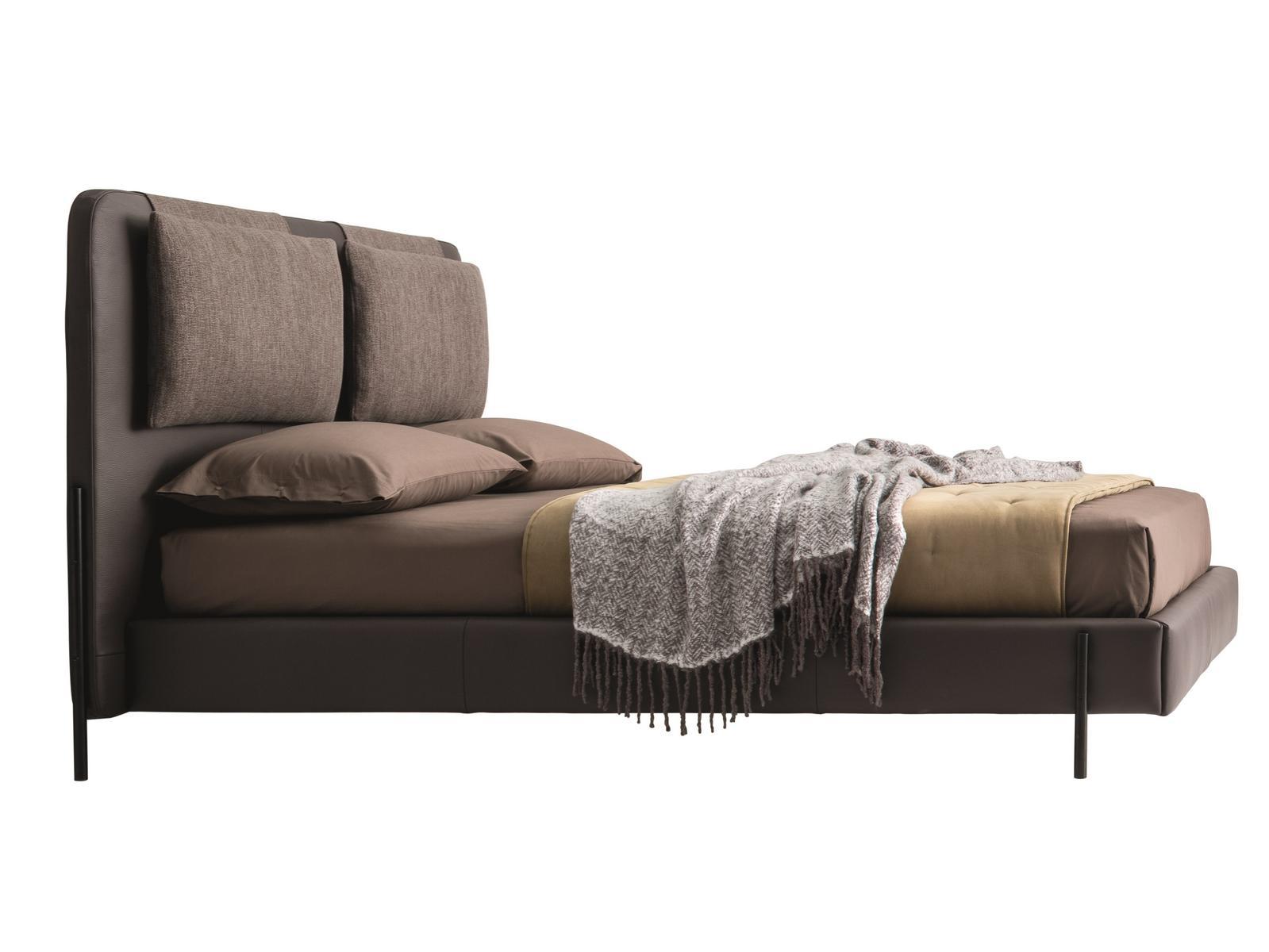 Leather bed with upholstered headboard | Alar by Ditre Italia