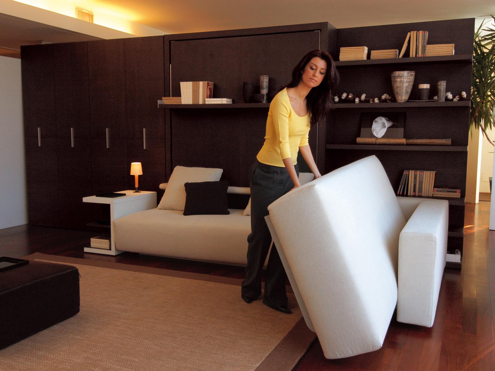 Storage wall with fold-away bed | Atoll 202 by CLEI