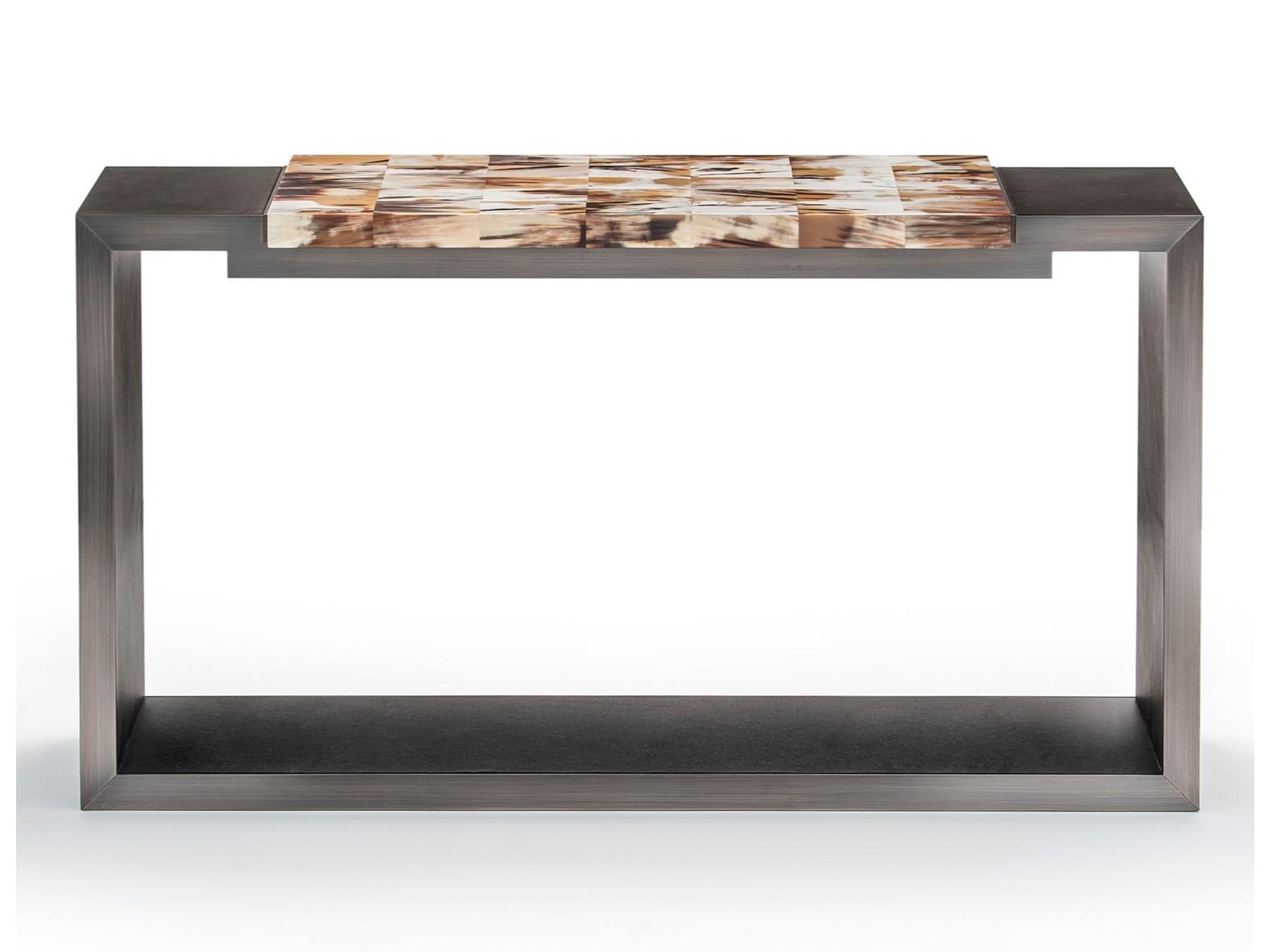 Rectangular leather console table | Essenziale 6020 by Arcahorn