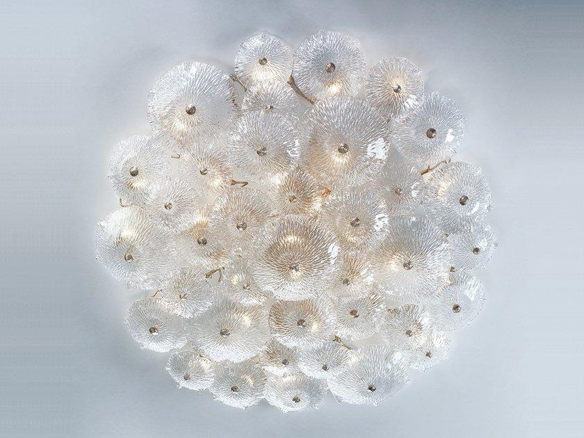 Handmade bronze ceiling light | Nenufar Pl380/28 by Serip