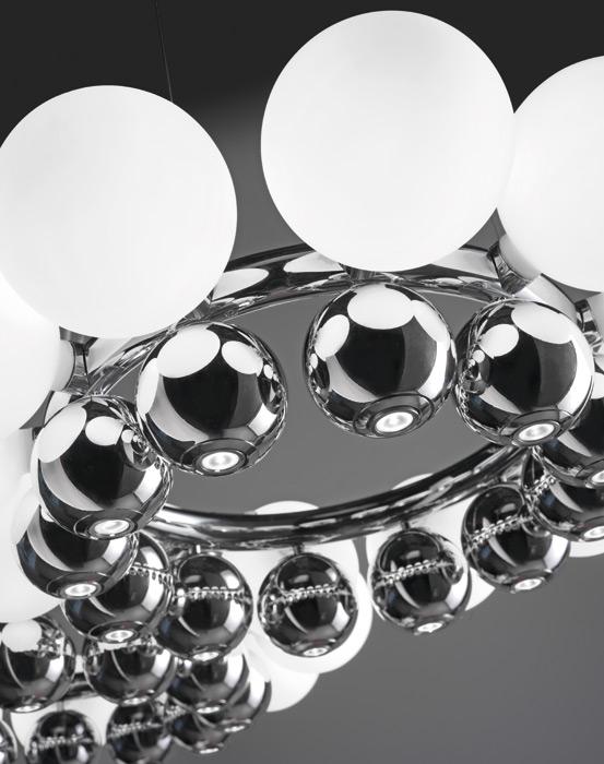 Blown glass pendant lamp | 24 Pearls Sp by Vistosi