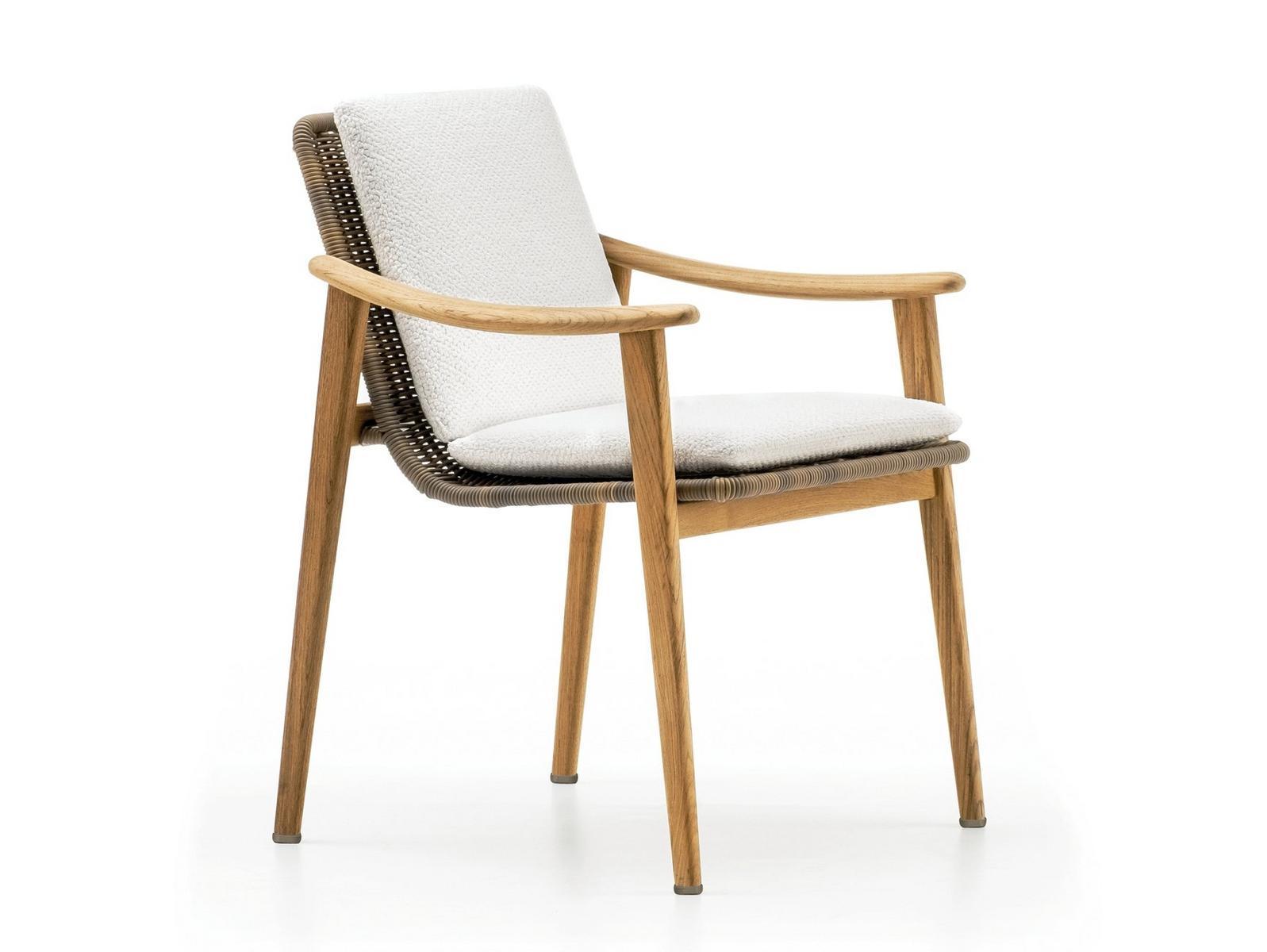 Teak garden chair with armrests | Fynn Outdoor by Minotti