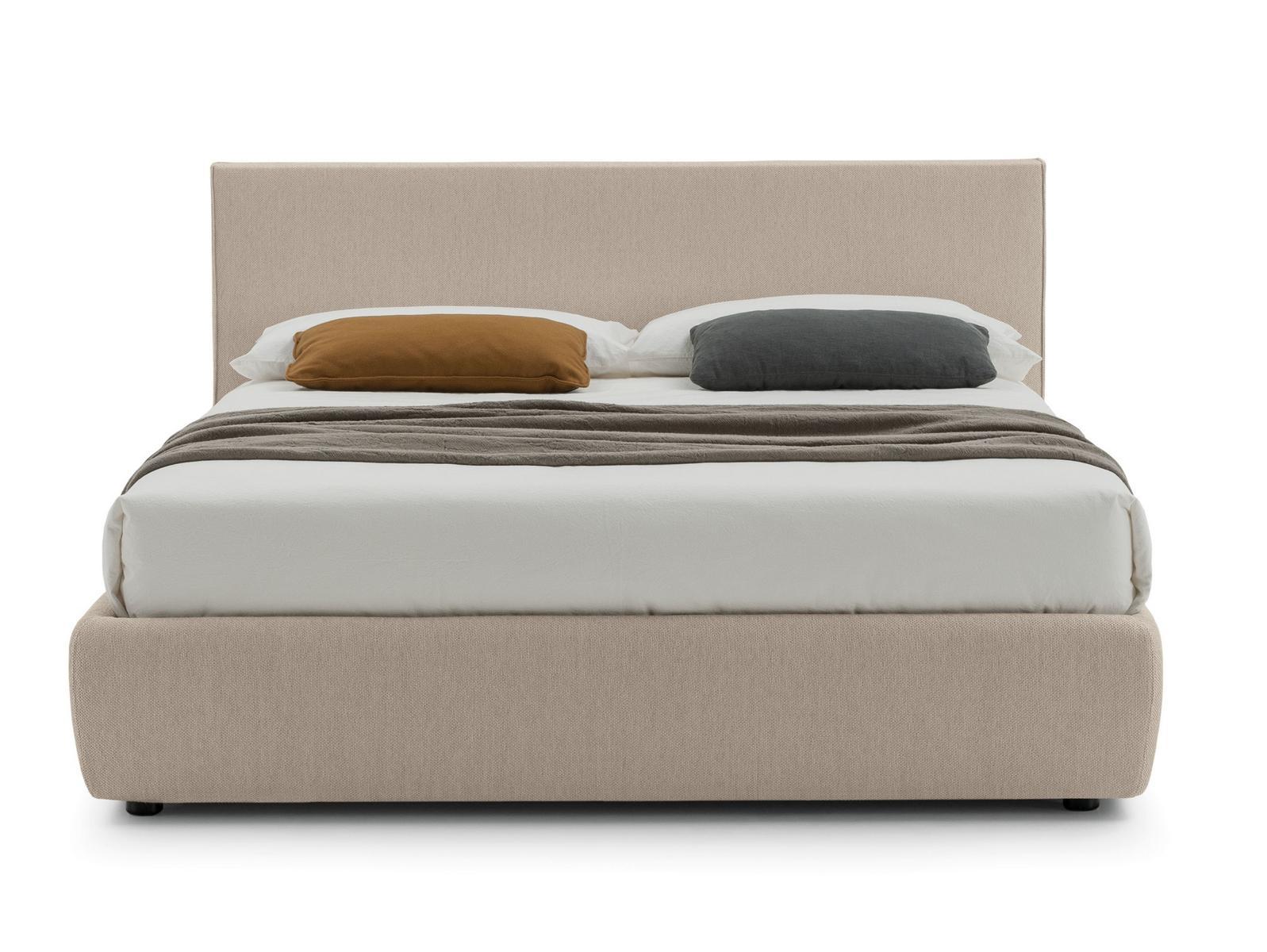 Storage bed with upholstered headboard | Metropolitan by Bolzan letti