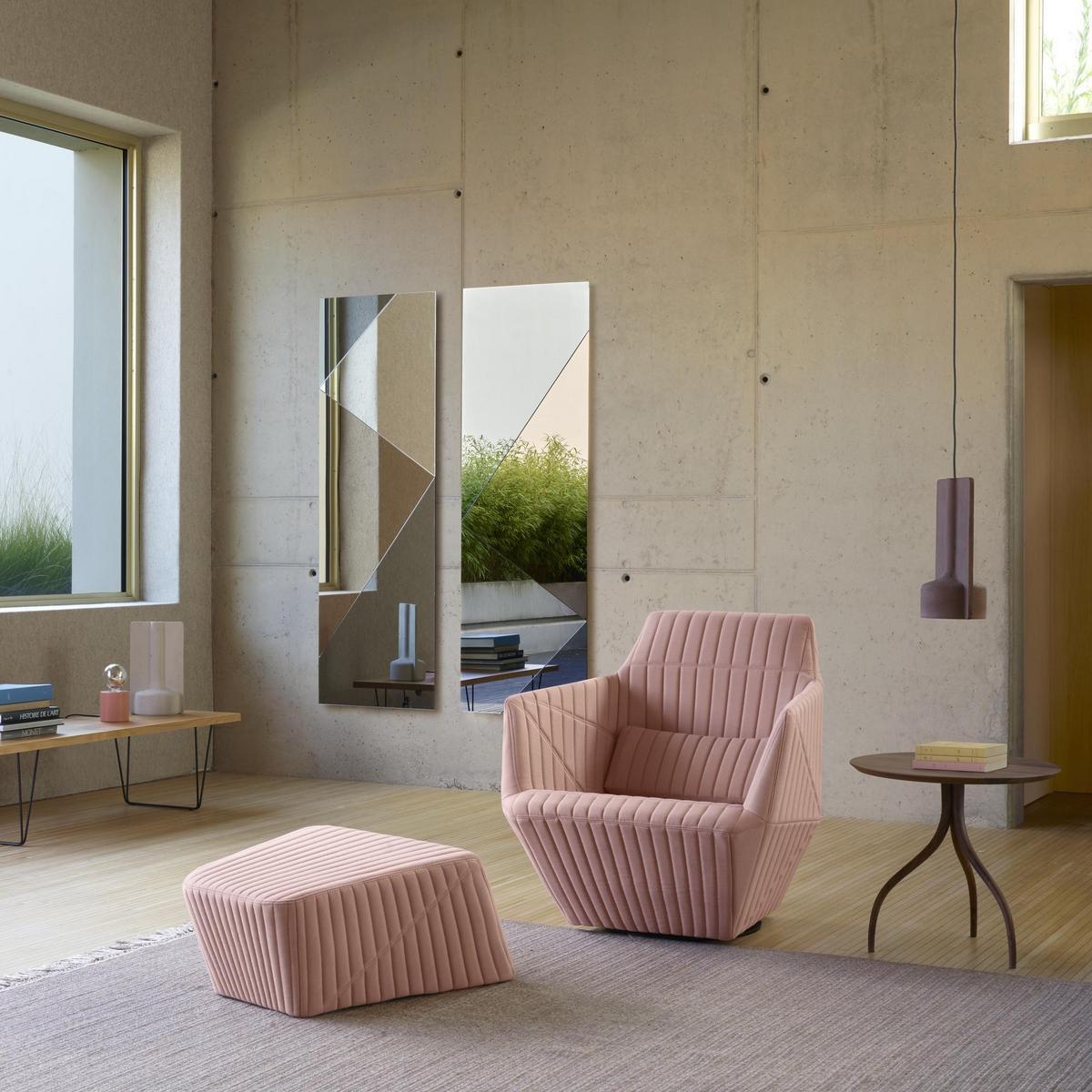 Rectangular wall-mounted mirrored glass mirror | Ombré by Ligne Roset