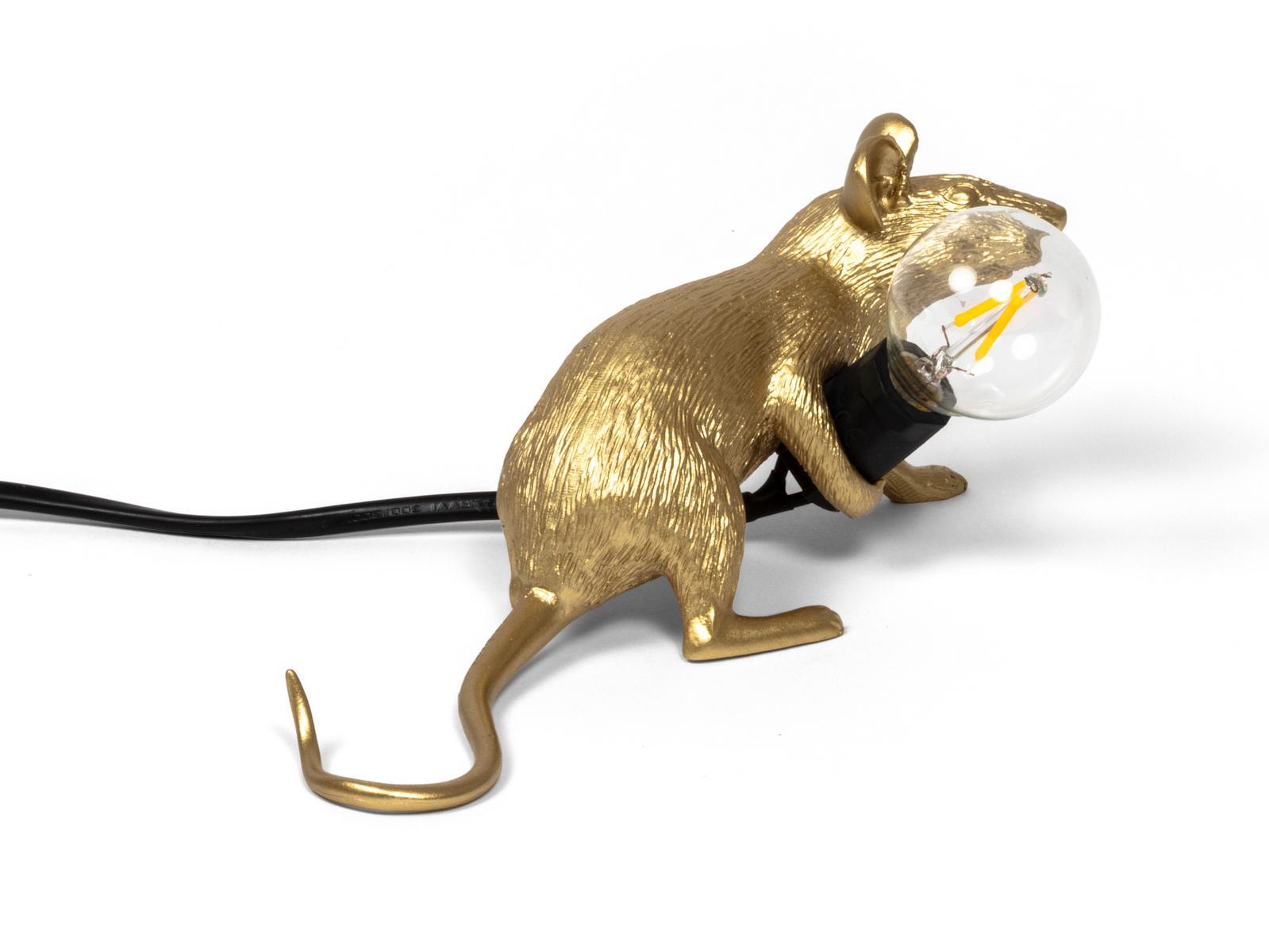 LED resin table lamp | Mouse Lamp Gold - Lop by Seletti