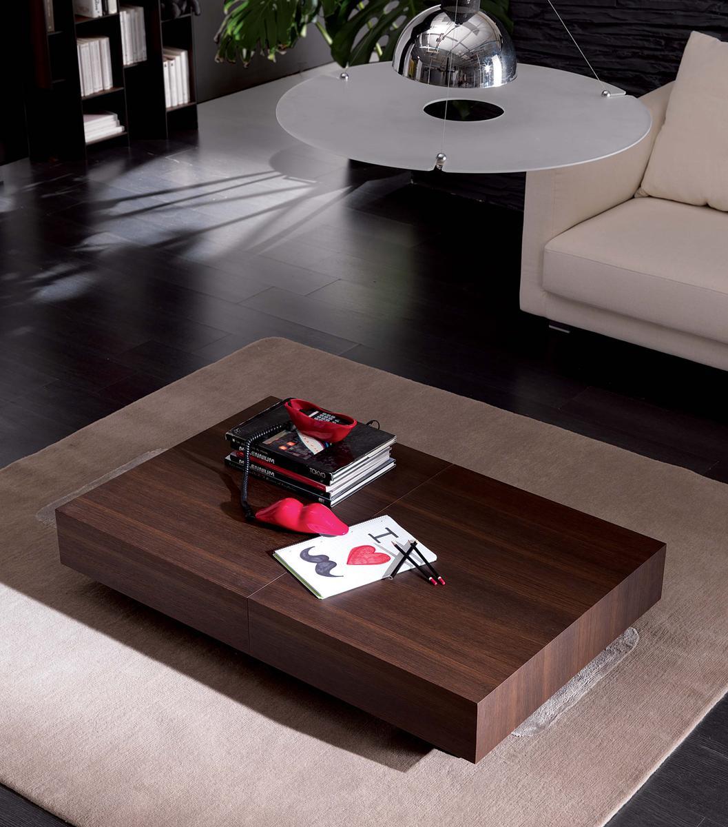 Height-adjustable wooden coffee table for living room | Box Legno by Ozzio Italia