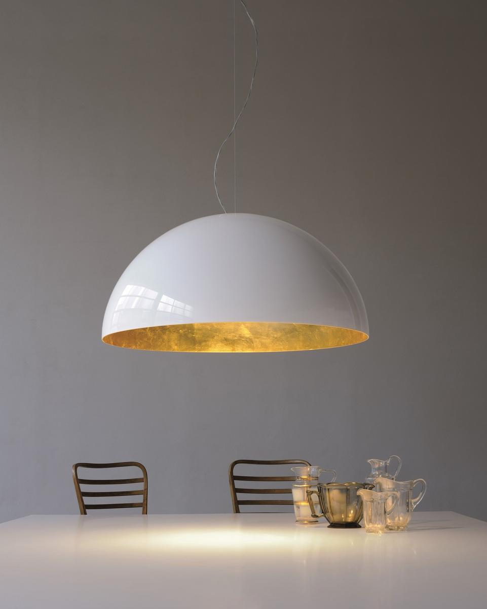 Direct light gold leaf and PMMA pendant lamp | Sonora - 490/or by Oluce