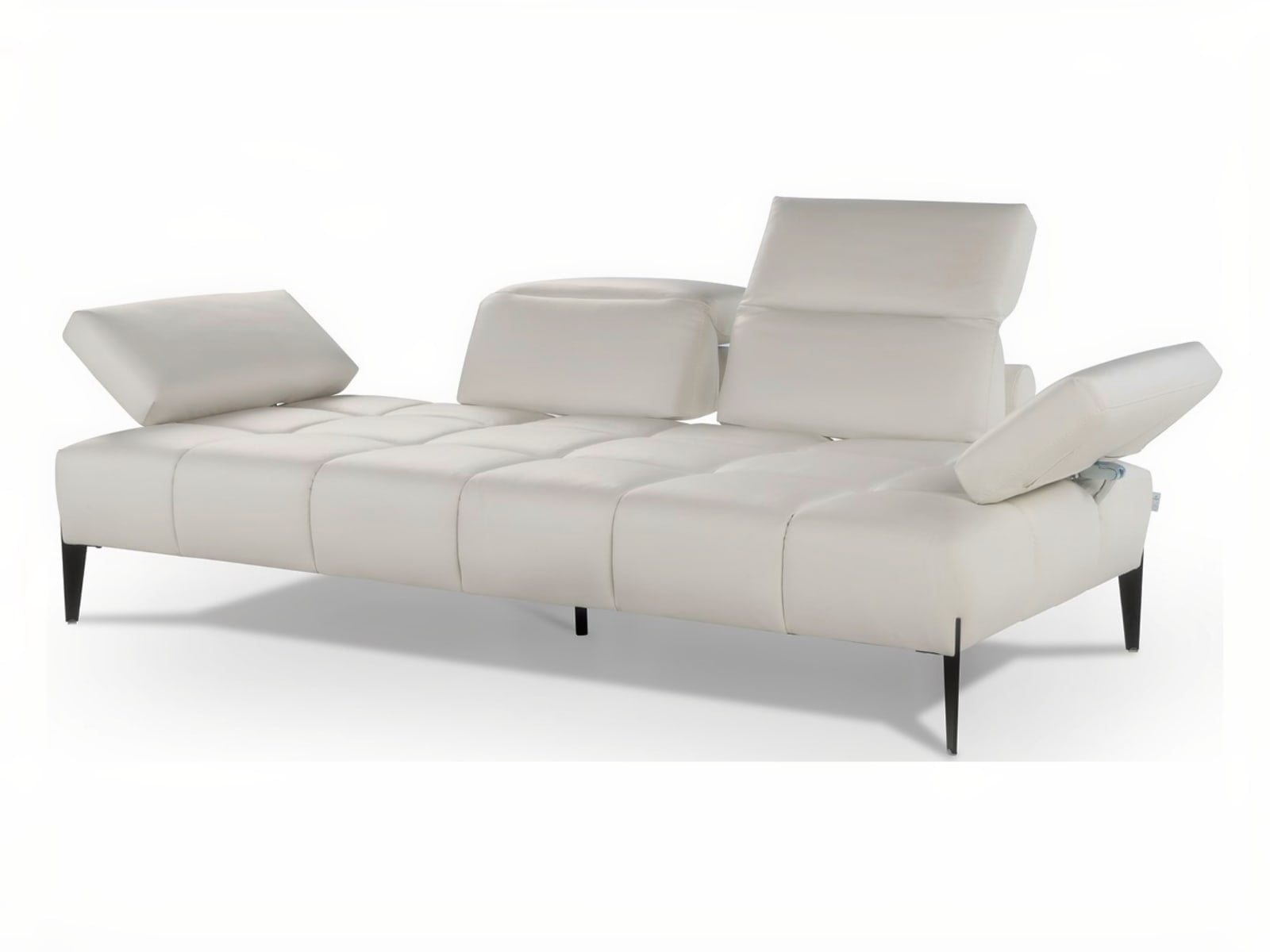 Contemporary sofa with adjustable backrests, armrests, and liftable headrests for customizable comfort. Offers increased seating options with tilting mechanisms and is available in various materials. | Skyline by Calia Italia