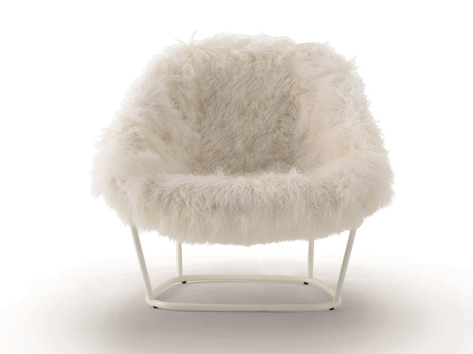 Upholstered fur armchair | Katrin by Arflex