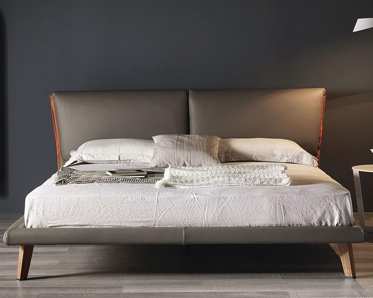 Wood bed with upholstered headboard | Adam by Cattelan Italia
