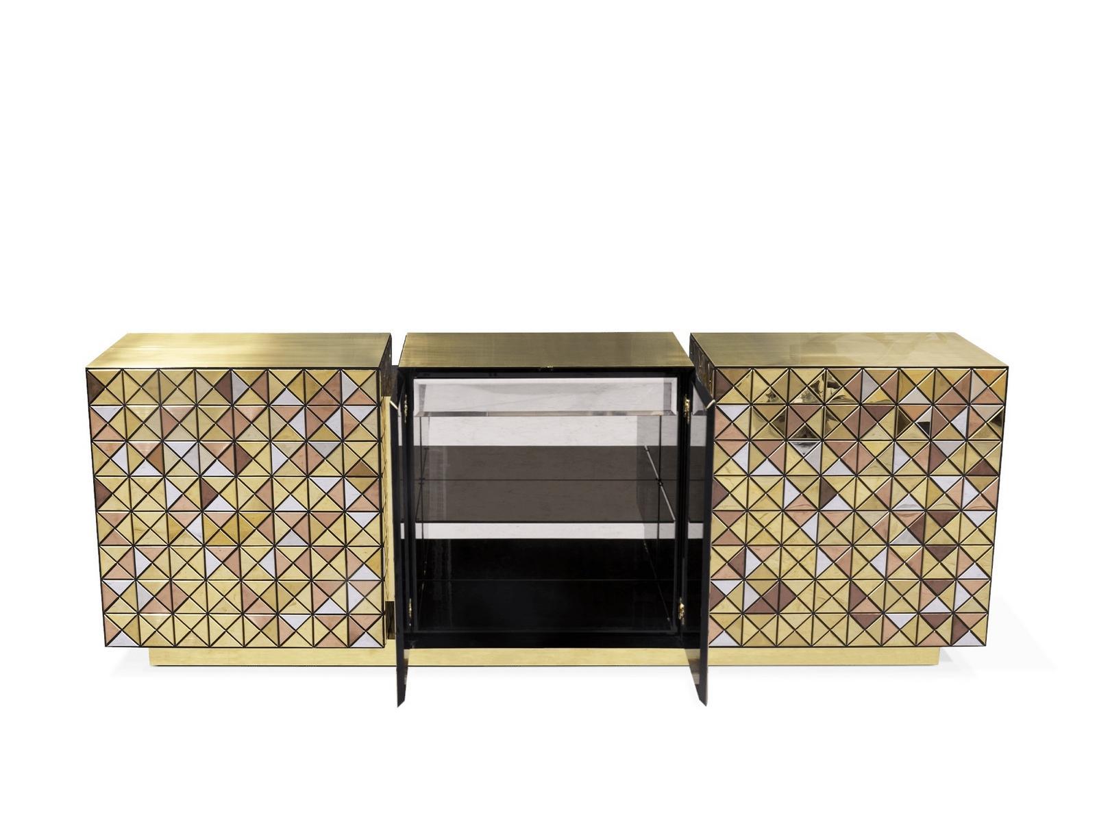 Aluminium sideboard with doors | Pixel by Boca Do Lobo