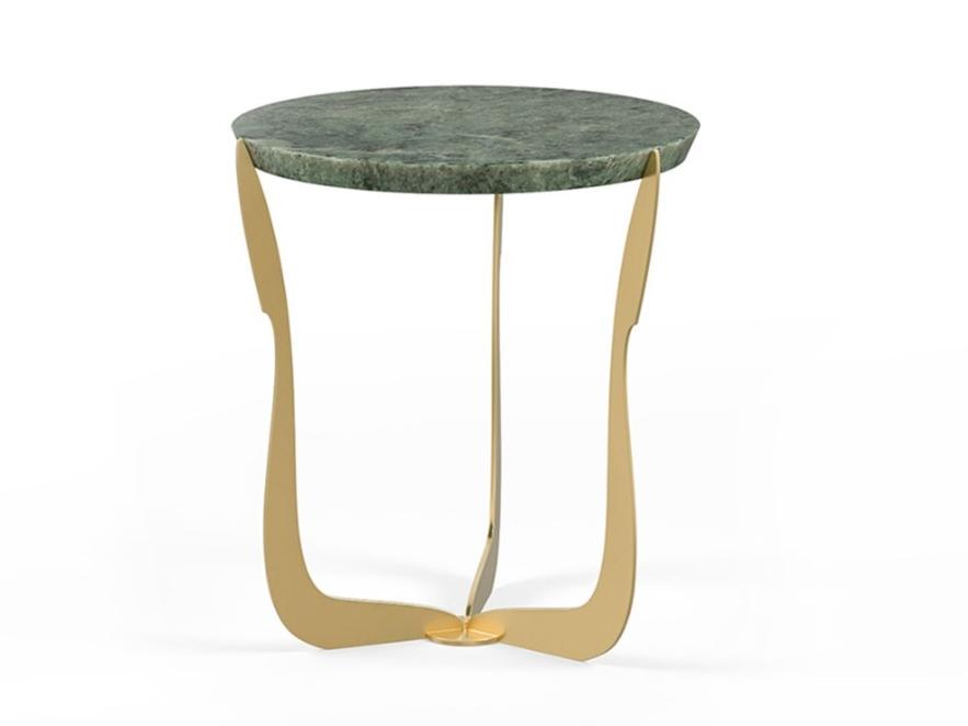 Round metal coffee table with marble top | Pr.308 by Stella del Mobile