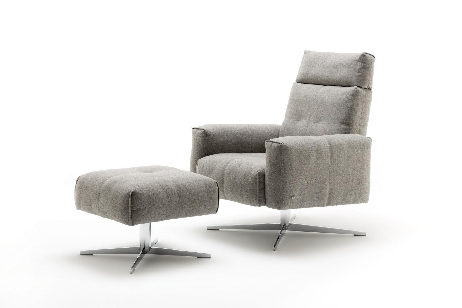 Fabric armchair with 4-spoke base with armrests | 50 by Rolf Benz