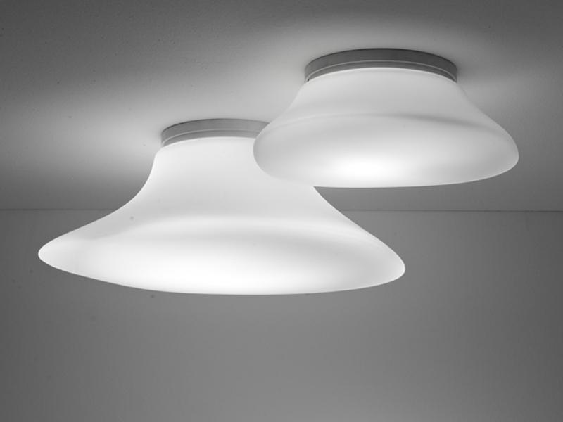 Halogen fluorescent glass ceiling lamp | Lumi Mycena by Fabbian
