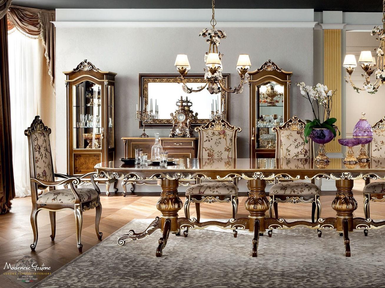 Upholstered solid wood chair with armrests | 12502 by Modenese Gastone