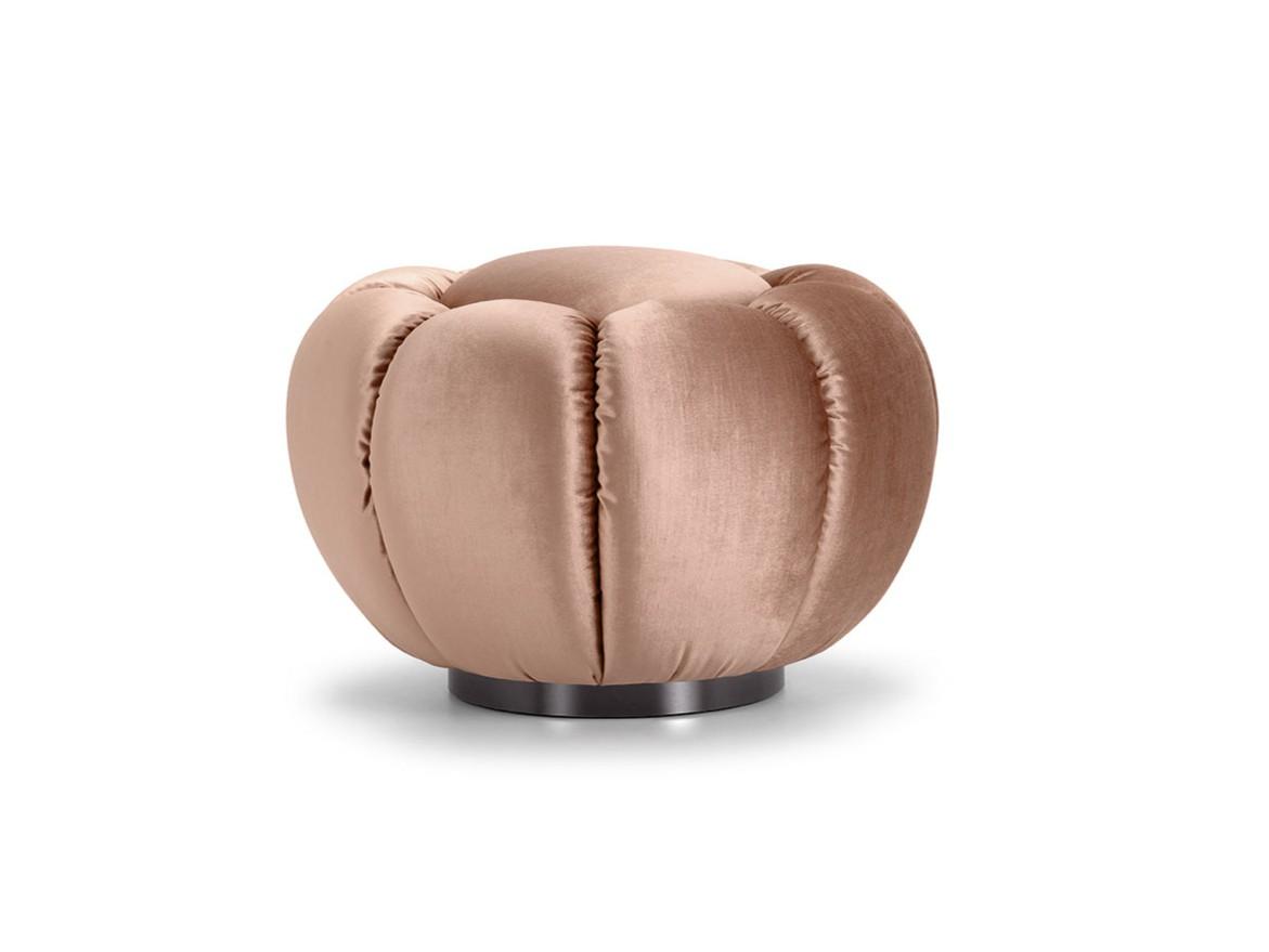 Upholstered round fabric pouf | Arke by Domingo salotti