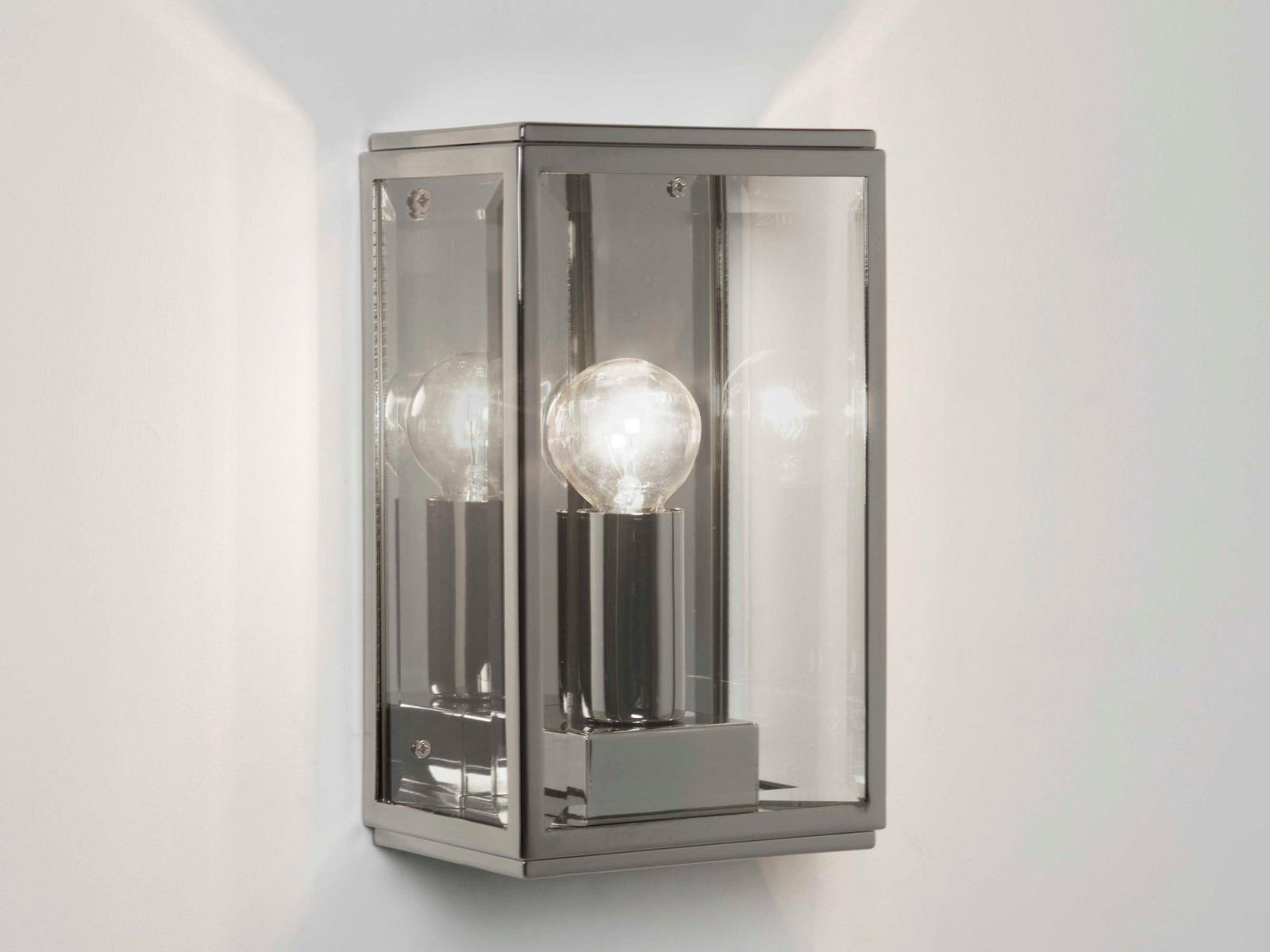 Glass and steel outdoor wall lamp | Homefield 130 by Astro lighting