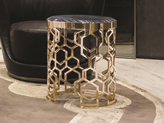 Round metal coffee table | Manfred by Longhi