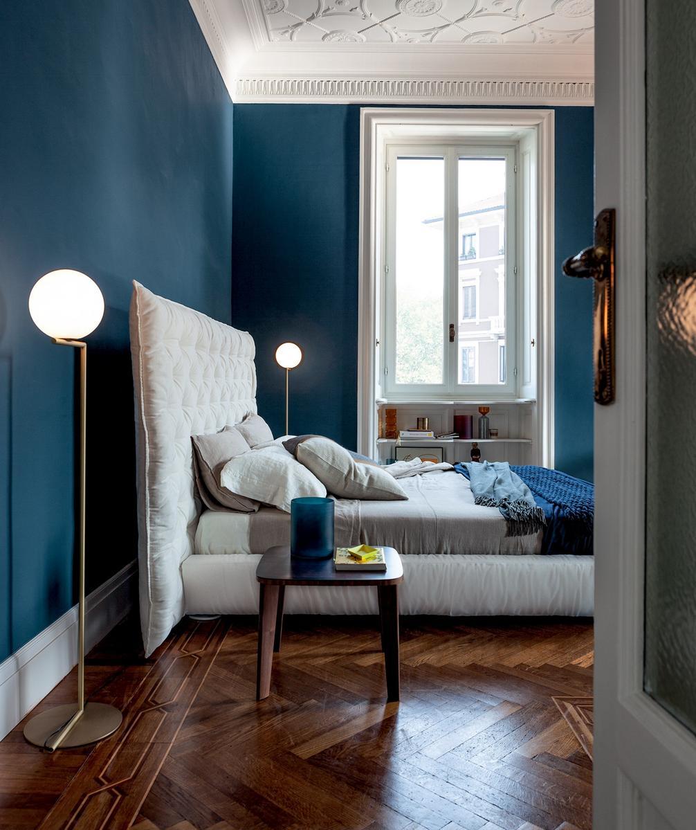 Double bed with upholstered headboard | Full Moon by Bonaldo