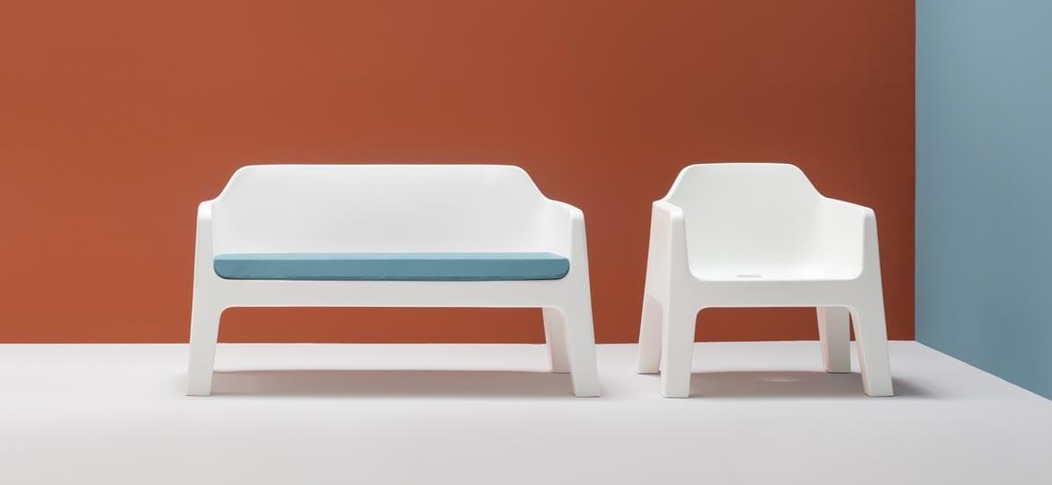 Polyethylene garden sofa | Plus 636 by Pedrali