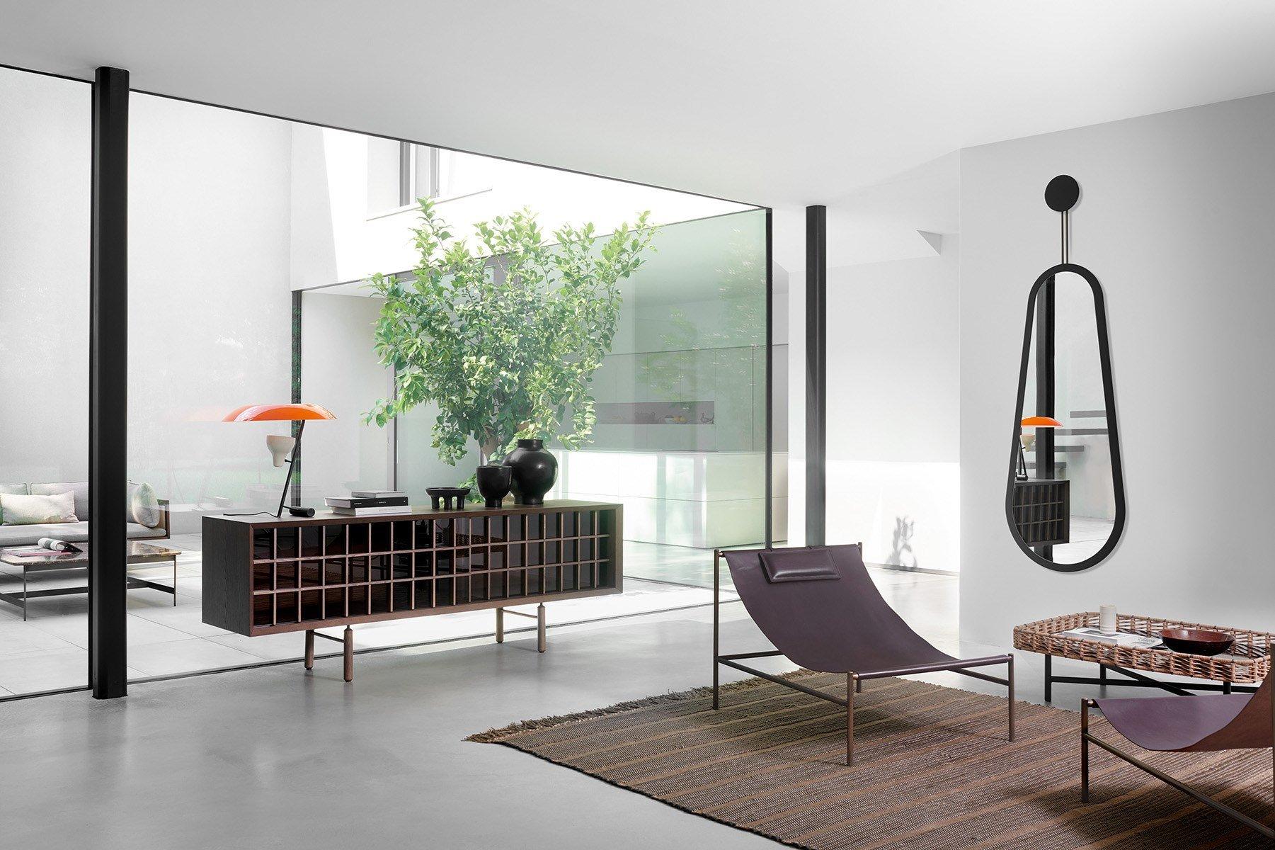 Wood and glass sideboard with sliding doors | Sen by Potocco