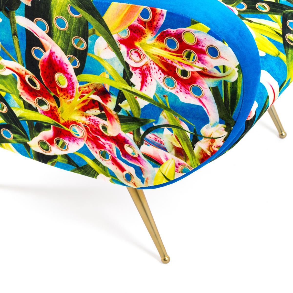 Fabric armchair with armrests | Flowers With Holes by Seletti