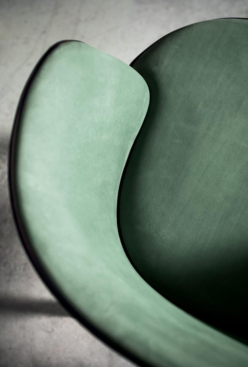 Leather easy chair with armrests | Colette by Baxter