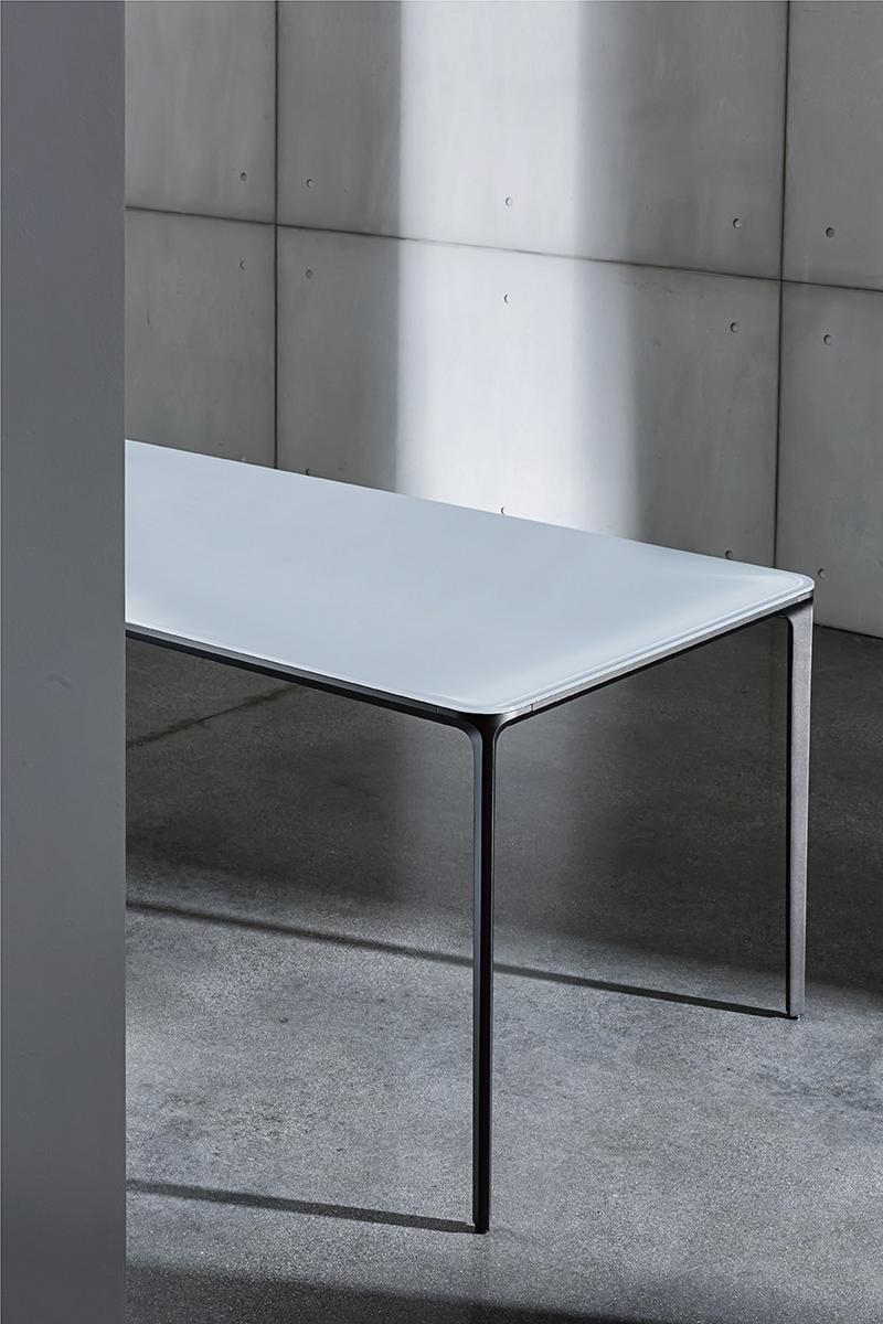 Rectangular glass and aluminium table | Slim Rectangular by Sovet