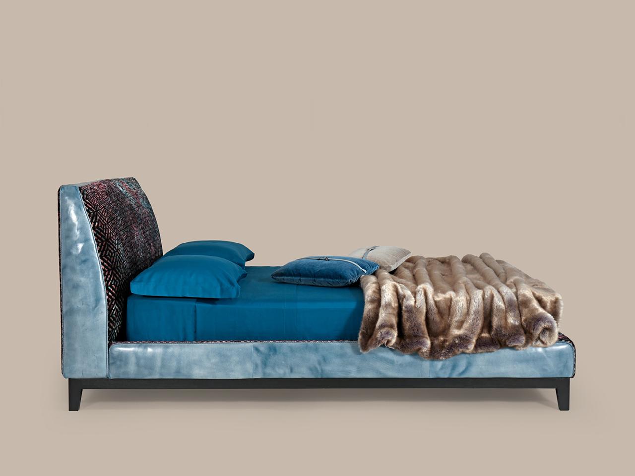 Fabric double bed with upholstered headboard | Greg by Borzalino