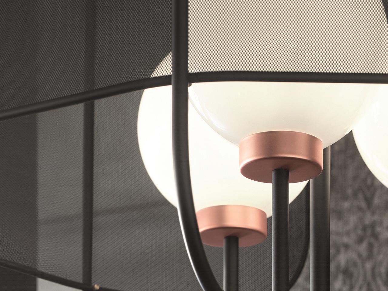 Painted metal chandelier | Papilio S5 by Masiero