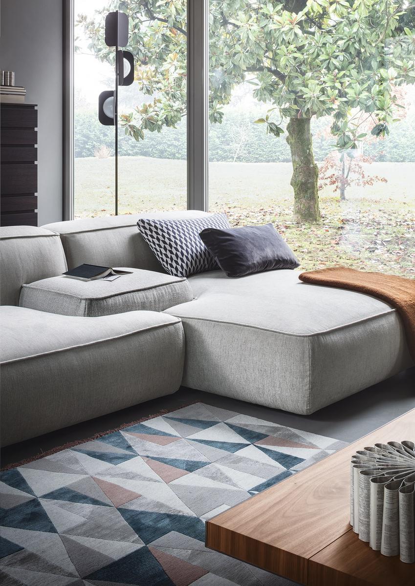 Sectional fabric sofa | Cloud by Lema
