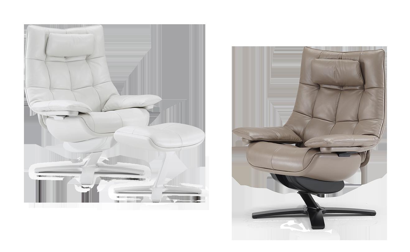 Recliner leather armchair with headrest | Re-vive Quilted by Natuzzi Italia