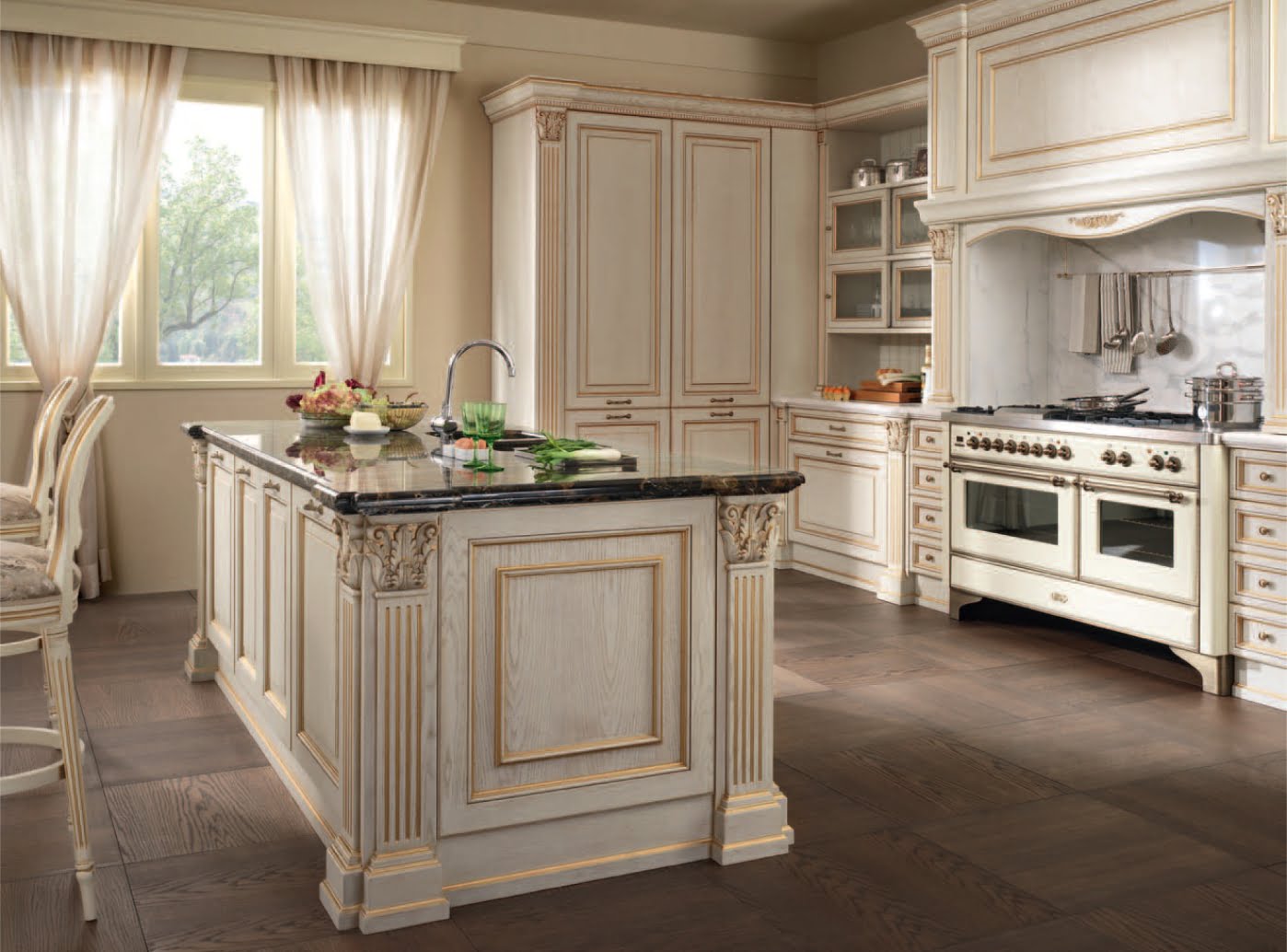 Wood kitchen with handles FM bottega d'Arte Roma