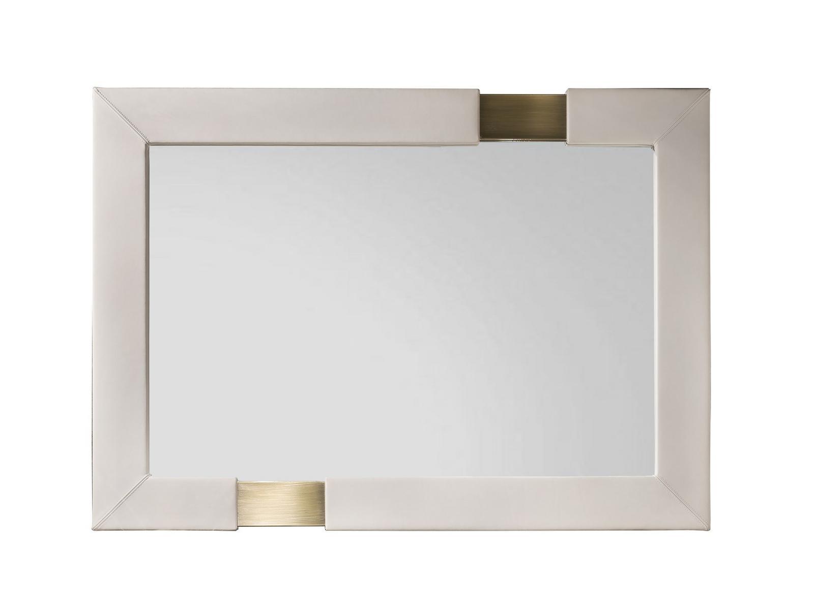Rectangular framed leather mirror | Trilogy R by Capital Collection