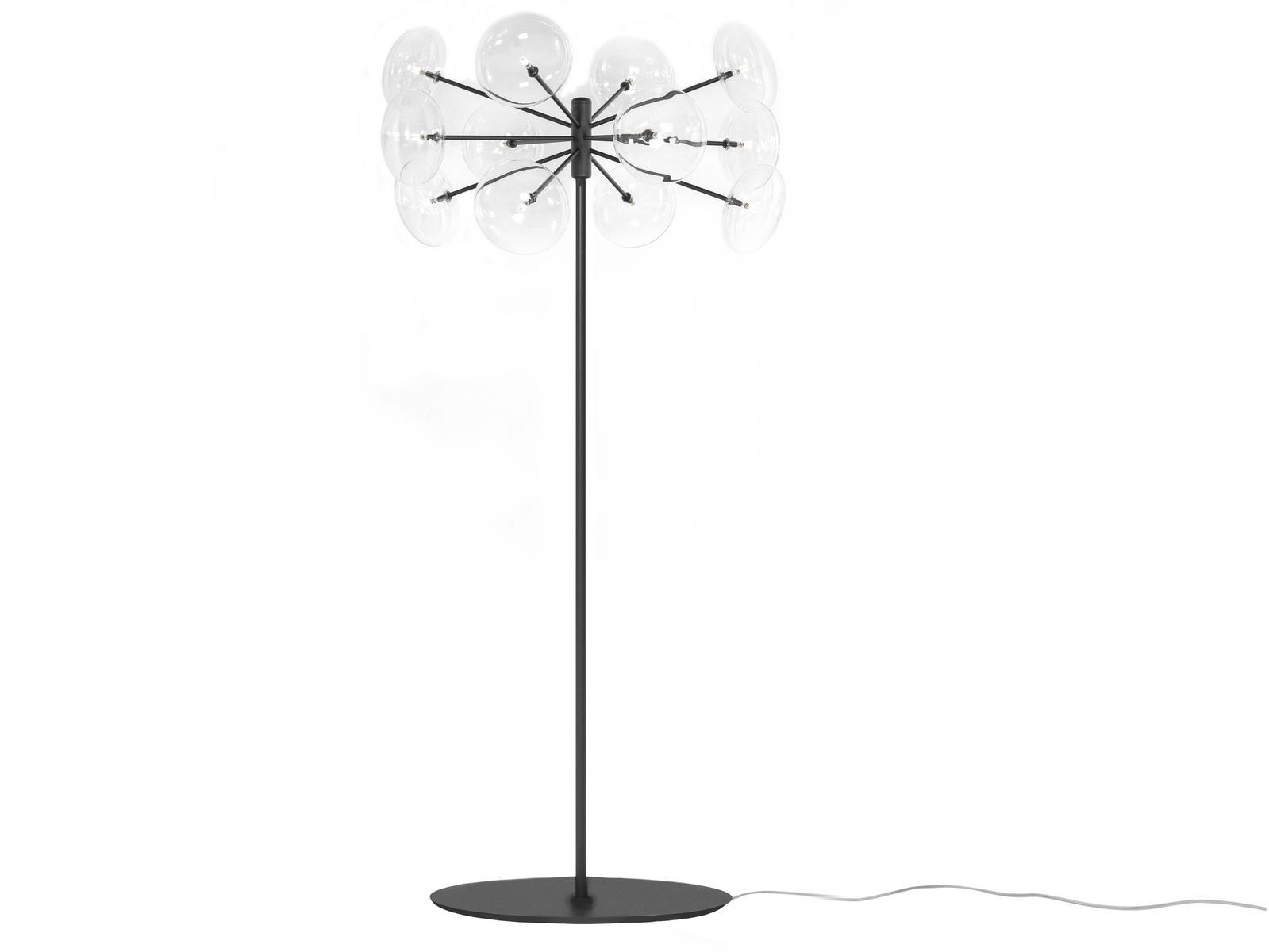 Crystal floor lamp with metal base | Breath by Tonin Casa